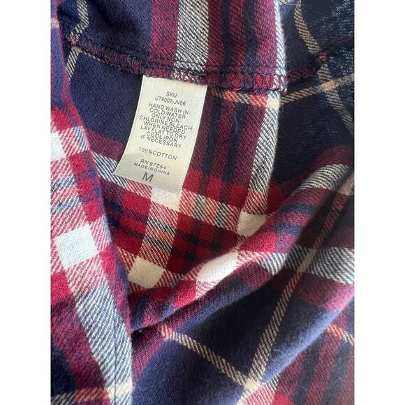 Mixed Threads open shoulder flannel button down shirt, women's Size M - Picture 5 of 8